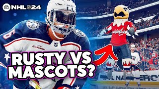 NHL 24 BE A PRO 9 RUSTY VS MASCOTS GLITCH [upl. by Jacobson]