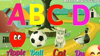 A For Apple 🍎 B For Ball ⚽️  ABCD  A To Z Alphabets Learning  Phonics Song  kids Rhymes ABC Song [upl. by Aiz480]