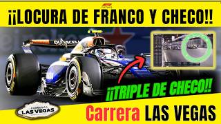 F1 VEGAS FRANCO COLAPINTO REMONTADA DE GENIO Y SERGIO PÉREZ HIZO TRIPLE ADELANTAMIENTO MAX CAMPEÓN [upl. by Thorne]