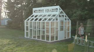 Greenhouse Timelapse  Clerestory windows walls and door [upl. by Rhys312]