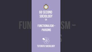 Functionalism and Parsons  60 Second Sociology Sociological Theory and Debates [upl. by Heisser]