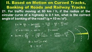 Based on Motion on Curved Tracks  Banking of Road  Problem 21 11thphysics circularmotion [upl. by Ianteen]