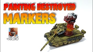 Painting Destroyed amp smoke markers Deadly Print Studio Flames of War Bolt Action [upl. by Eednil]