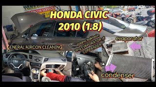 HONDA CIVIC 2010AIRCON CLEANINGPULLDOWN EVAPORATOR AND CONDENSERBENYONECH WORKS [upl. by Derron]