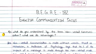 BEGAE 182 solved assignment 20232024  BEGAE 182 English in daily life 20232024  BEGAE 182 pdf [upl. by Esnofla]