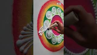 Best Rangoli Tricks by Sangeeta Deepavali Sankranti Dhanteras and Diwali Simple Rangoli [upl. by Durrell721]