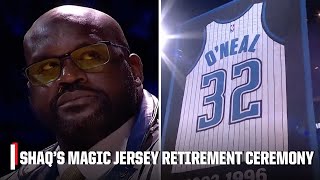 The Orlando Magic retire Shaquille ONeals jersey number 👏  NBA on ESPN [upl. by Waddle]