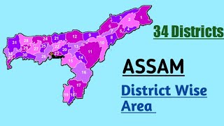 Assam District Wise Total Area [upl. by Daron196]