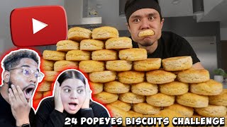 Is Eating 24 Popeyes Biscuits Impossible REACTION [upl. by Pellet]