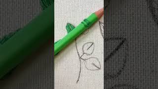 Leaf Embroidery embroidery leafembroidery threadwork leafs embroiderytutorial shorts diy [upl. by Azeel]