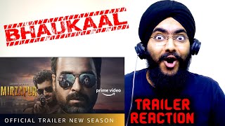 MIRZAPUR S2  Trailer REACTION  BHAUKAAL  Pankaj Tripathi Ali Fazal Divyenndu  Oct23 [upl. by Yraht]