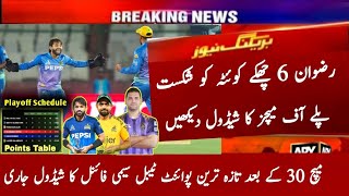 Psl 2024 Latest Point Table After Match 30  Multan Vs Quetta Highlights 2024  Psl Playoff Schedule [upl. by Keryt]