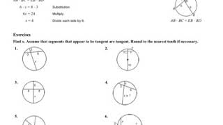 107 Special Segments in A Circle Chords Secants and Tangents [upl. by Aneehsit391]