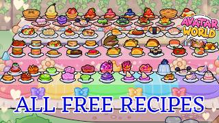 AVATAR WORLD FOOD RECIPES 😋🥞🍔 ALL FOOD IN AVATAR WORLD [upl. by Strader]