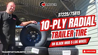 ST22575R15 10Ply Radial Trailer Tire On Black Mod 5 Lug Wheel [upl. by Assirec]