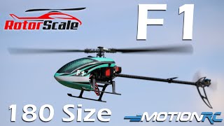 RotorScale F1 180 Size Gyro Stabilized Helicopter  Motion RC [upl. by Eetse]