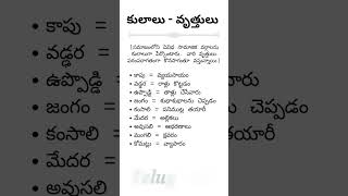 తెలంగాణ సామాజిక వర్గాలు వివిధ వృత్తులు castesystem generalstudies questions tgpsc appsc group [upl. by Nohsed272]