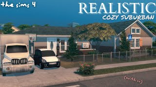 REALISTIC cozy suburban family single story home in sims 4  house speed build  CC incl [upl. by Anselmi]