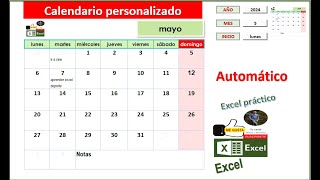 Calendario automatico personalizado y con registro de actividades Parte1 [upl. by Loginov]