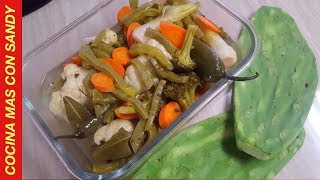 NOPALITOS Y VEGETALES EN ESCABECHE NOPALES Y VERDURAS EN VINAGRE [upl. by Vernen726]