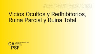 Dr Ricardo Terrile · Arquitectura Legal 48 • Vicios ocultos y redhibitorios ruina parcial y total [upl. by Esiahc5]