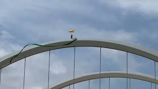 Abortion Rights Protester Climbs Douglass Bridge in DC in Response to the Overturning of Roe v Wade [upl. by Nayhr]