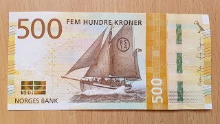 New 500 Norwegian Krone NOK Banknote 2018 [upl. by Adnaloy]