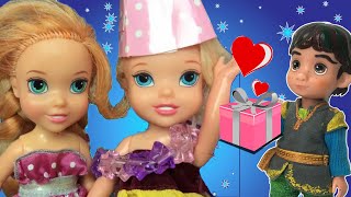 Elsia Birthday Party  What presents does she get Anna and Elsa Toddlers Sleepover  Barbie Dolls [upl. by Mharg]