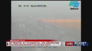 Crash near Grapevine on I5 slows holiday traffic [upl. by Demetrius]