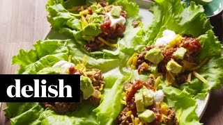 How To Make Taco Lettuce Wraps  Delish [upl. by Danica]