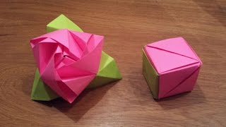 How To Make an Origami Magic Rose Cube Valerie Vann [upl. by Pauiie]