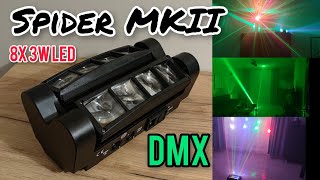 Spider MKII UKing ZQB20 60W 8x3W LED RGBW Spider MK2 [upl. by Alyks]