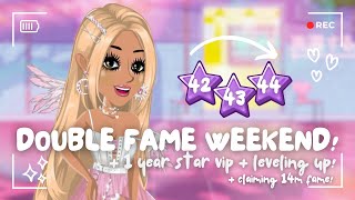 DOUBLE FAME WEEKEND  1 YEAR STAR VIP  LEVELS 4244 💜  moviestarplanet [upl. by Fulbright]