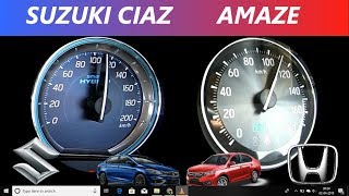 Maruti Suzuki Ciaz 15 vs Honda Amaze 15  0100 Acceleration test [upl. by Anahc]