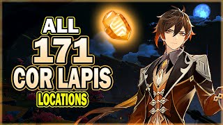 All 171 Cor Lapis Locations  Efficient Farming Route  Zhongli Ascension Material [upl. by Oab]