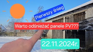 Pierwszy śnieg zima 2024 Czy warto odśnieżać fotowoltaikę panele PV [upl. by Athey439]