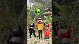 Two cute girl and me Head matching funny😱 vfx video song alien magic video shortsviral trend😍 [upl. by Rus349]