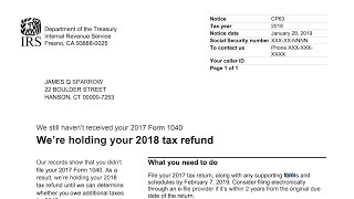 How to understand your CP63 Notice IRS is holding your refund until you file a prior year return [upl. by Eduardo]