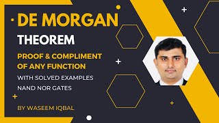 Lec 7 DeMorgans Theorem Proof  Solved Example of Compliment using DE Morgan Law demorganslaw [upl. by Stevenson759]