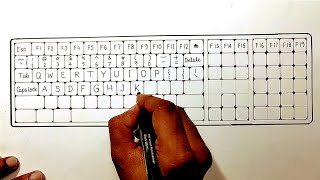 Easy Computer Keyboard drawingHow to draw Keyboard of computer easy steps for beginners [upl. by Nylevol]