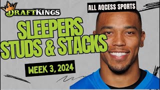 NFL Week 3 Draftkings Picks  Draftkings amp DFS Lineup Build  Sleepers Studs amp Stacks [upl. by Kopaz]