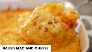 CHEESY BAKED MAC AND CHEESE  Thanksgiving Sides  Macaroni Pie [upl. by Haissi]