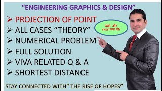 PROJECTION OF POINT ALL CASES OF PROJECTION OF POINT SHORTEST DISTANCE POP DRAWING VIVA QUESTION [upl. by Emsoc346]