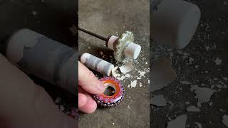 Removing big disk beads off a mandrel lampworkbeads glass beadmaking [upl. by Cooley]