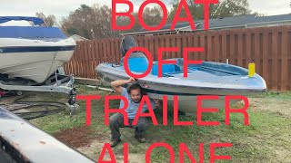 HOW TO REMOVE A BOAT FROM A TRAILER [upl. by Tacye]