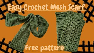 Easy Beginner Friendly Mesh Scarf Crochet Tutorial  Free Pattern DIY [upl. by Fulviah]