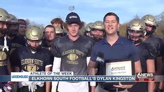 6 News Athlete of the Week Elkhorn South footballs Dylan Kingston [upl. by Byran]