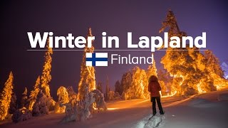 One night in Finnish Lapland with northern lights [upl. by Inalaehak]