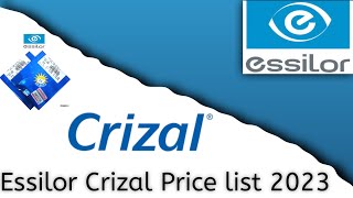 Crizal Lenses Price List 2023  Essilor Price List 👓 [upl. by Adidnac762]