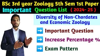 BSc 3rd year Zoology first Semester important Question list  NonChordates and Economic Zoology [upl. by Mccallion]